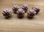 Clayre & Eef kastknoppen roze wit gespikkeld - diameter 5cm, Ophalen of Verzenden, Zo goed als nieuw