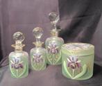 Flacons de parfum et boîte à poudre Art nouveau anciens, cri, Antiquités & Art, Antiquités | Verre & Cristal, Envoi