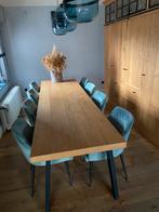 Blauwe fluwelen Eetkamer stoelen/zetels, Ophalen, Overige materialen, Blauw, Zo goed als nieuw