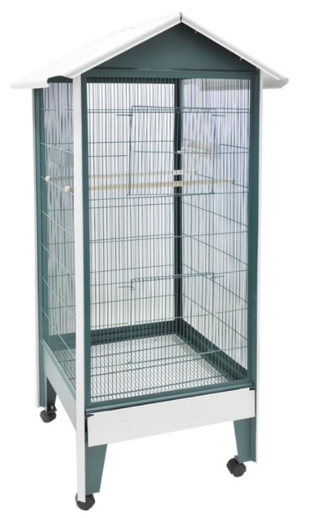 Voliere Xaja Groen-Wit Dak, Dieren en Toebehoren, Vogels | Hokken en Kooien, Nieuw, Volière, Metaal, Ophalen