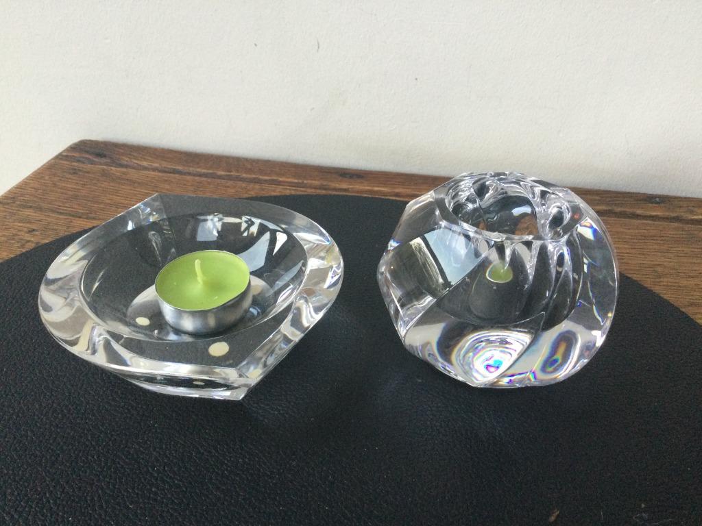 Lot de 2 photophores en cristal  d' Orrefors (Suède), Enlèvement