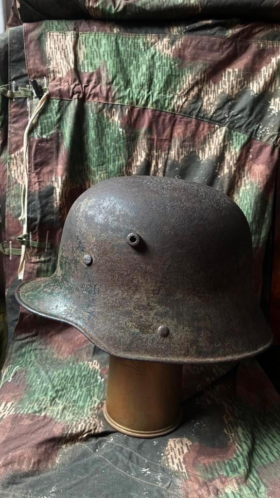 Duitse Mimikri camouflagehelm Wo1, Verzamelen, Militaria | Tweede Wereldoorlog, Landmacht, Helm of Baret, Ophalen of Verzenden