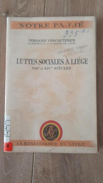 Livre - Luttes sociales à Liège XIIIe et XIVe siècles