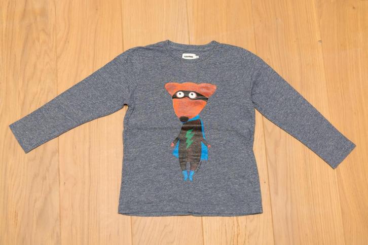 Grijze T-shirt met vosje Filou & Friends, maat 122, Kinderen en Baby's, Kinderkleding | Maat 122, Zo goed als nieuw, Jongen, Shirt of Longsleeve