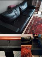 2 Canapés GYFORM 3P+2P Design ? Luxe ? Cuir Noir Très Épais, Ophalen, Gebruikt, Hout