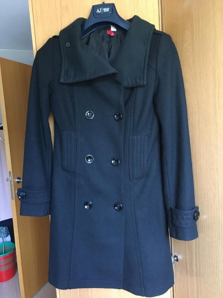 Mantel / jas H&M zwart maat 34, Kleding | Dames, Jassen | Winter, Nieuw, Maat 34 (XS) of kleiner, Zwart, Ophalen of Verzenden