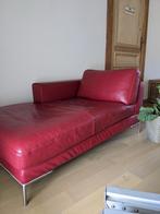 Lederen rode chaise longue, Maison & Meubles, Canapés | Salons, Enlèvement