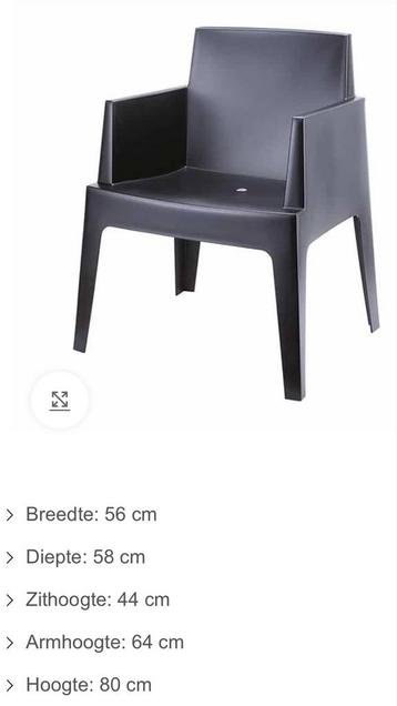 Box stoel zwart kunststof (8 stuks)  beschikbaar voor biedingen