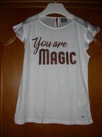 Wit t-shirt korte mouwen met glitter brons tekst, 146-152,, Kinderen en Baby's, Kinderkleding | Maat 146, Meisje, Ophalen of Verzenden