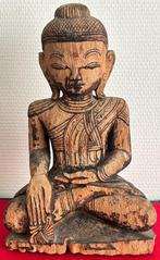 Buddha Sculpté en Bois - Birmanie - 18ème Siècle, Antiquités & Art, Enlèvement ou Envoi