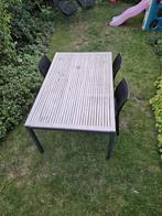 Tuintafel Bristol en 4 stoelen, Tuin en Terras, Tuintafels, Ophalen, Gebruikt, Kunststof