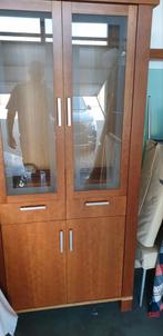 Vitrine kast te koop appart , appart te koop tafel met glaze, Huis en Inrichting, Kasten | Vitrinekasten, Ophalen, Gebruikt, Kersenhout