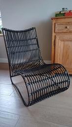 Zetel rotan zwart, Ophalen, Eenpersoons, Hoekbank, 75 tot 100 cm