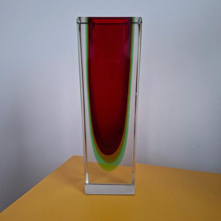 Grote Murano Sommerso Flavio Poli vaas 1970, Antiek en Kunst, Antiek | Glaswerk en Kristal, Ophalen