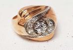 Ring mannen 18kt briljant deco., Ophalen of Verzenden, Goud, Ring, Met edelsteen