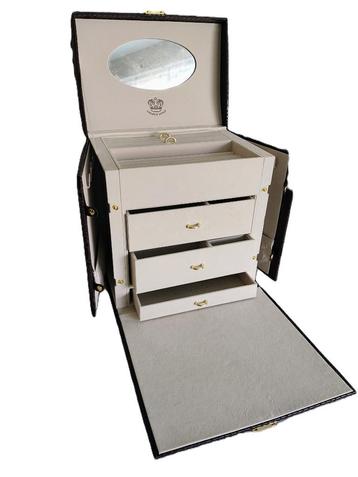 Grote Luxe Juwelendoos / Sieradenkist met Lades en Spiegel beschikbaar voor biedingen