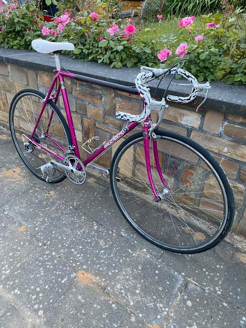Roze stalen koersfiets, Fietsen en Brommers, Fietsen | Dames | Sportfietsen en Toerfietsen, Ophalen