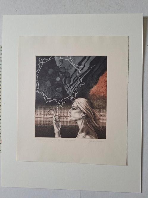 Schitterende ets Guido Mariman Wat door mijn vingers glijdt, Antiek en Kunst, Kunst | Etsen en Gravures, Ophalen of Verzenden