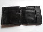 Portefeuille vintage en cuir noir, Noir, Cuir, Utilisé, Enlèvement ou Envoi
