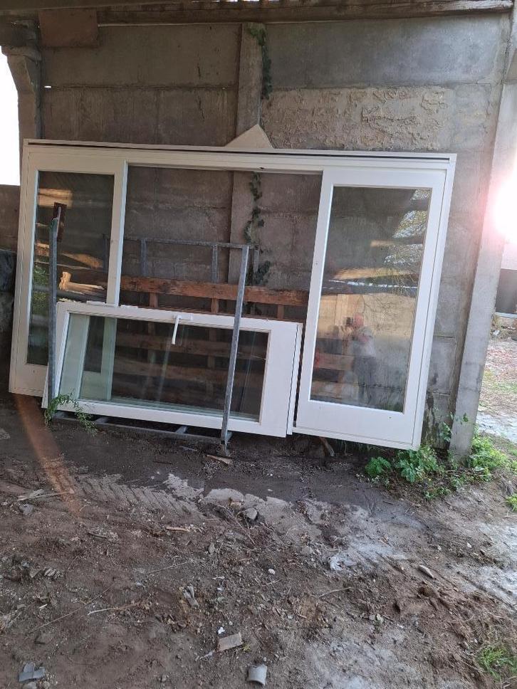 schuifraam, Doe-het-zelf en Bouw, Raamkozijnen en Schuifdeuren, Nieuw, Overige typen, Hout, 225 cm of meer, 225 cm of meer, Inclusief glas