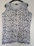 wit topje met donkerblauwe bloemen, Kleding | Dames, Topjes, ANDERE, Verzenden, Wit, Maat 42/44 (L)