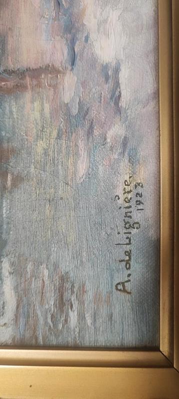 Ancienne peinture à l'huile sur toile paysage d'hiver année, Enlèvement ou Envoi