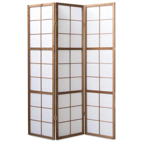 Kamerscherm roomdivider hout 3 delig inklapbaar Tabakskleur, Huis en Inrichting, Woonaccessoires | Kamerschermen, Nieuw, Verzenden