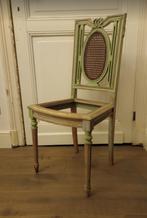 oude Louis Seize -stoel gesulpteerd hout, vaalgroen, Ophalen of Verzenden