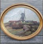 Huile sur panneau moulin a vent signe Jozeph hagemans, Antiek en Kunst, Ophalen of Verzenden