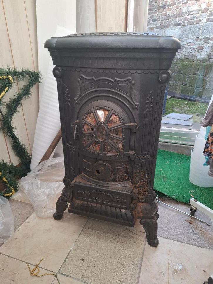houtvuur kolen, Huis en Inrichting, Kachels, Gebruikt, Vrijstaand, Kolomkachel, Hout, Ophalen