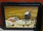 peinture moulin à vent l 65 x h 48 cm, Antiquités & Art, Enlèvement
