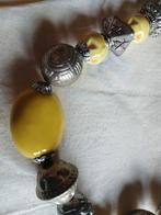 Geel, grijs, metalen halsketting, Ophalen, Gebruikt, Geel, Kunststof
