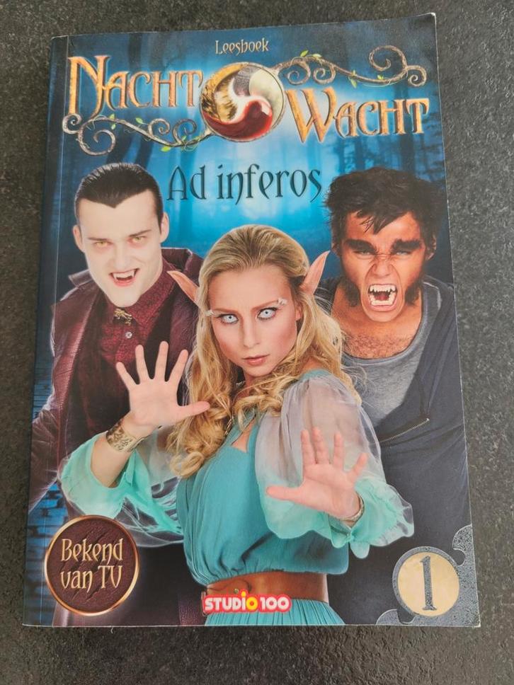leesboek Hans Bourlon - Nachtwacht Ad inferos, Boeken, Kinderboeken | Jeugd | onder 10 jaar, Zo goed als nieuw, Ophalen of Verzenden