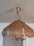 Vintage retro luster kroonluchter met glazen lampenkap, Huis en Inrichting, Lampen | Kroonluchters, Ophalen of Verzenden, Gebruikt