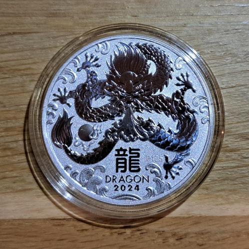 Perth Mint Lunar 3 Dragon/Draak 1oz zilver 2024 NIEUW, Postzegels en Munten, Munten | Oceanië, Losse munt, Zilver, Ophalen of Verzenden