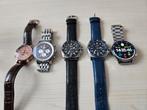 5 horloges te koop wegens opkuis, Handtassen en Accessoires, Horloges | Heren, Ophalen, Polshorloge, Zo goed als nieuw, Goud