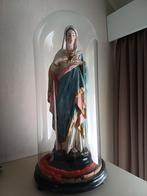 Mariabeeld onder stolp 50 cm, Antiek en Kunst, Antiek | Religieuze voorwerpen, Ophalen