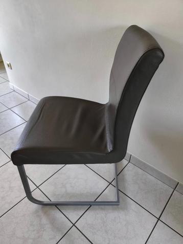 Lederen stoelen taupe - 6 stuks beschikbaar voor biedingen