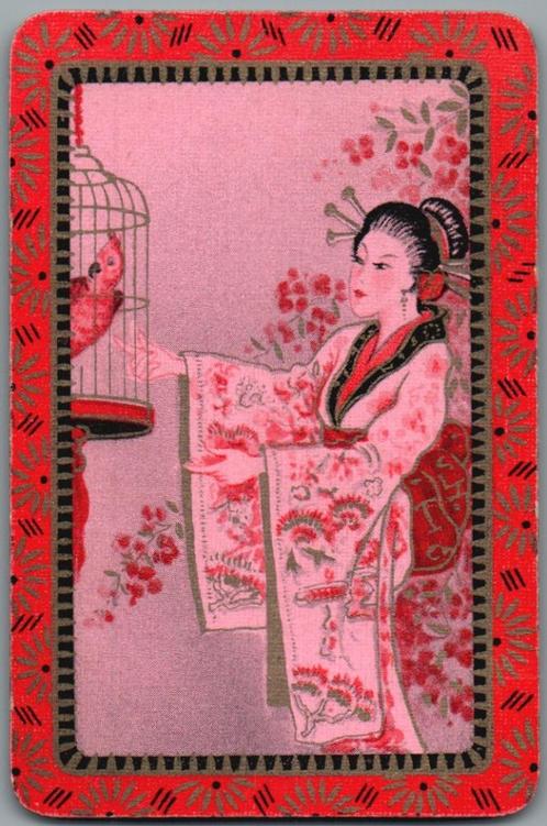 carte à jouer - LK8335 - Geisha (ace), Collections, Cartes à jouer, Jokers & Jeux des sept familles, Comme neuf, Carte(s) à jouer