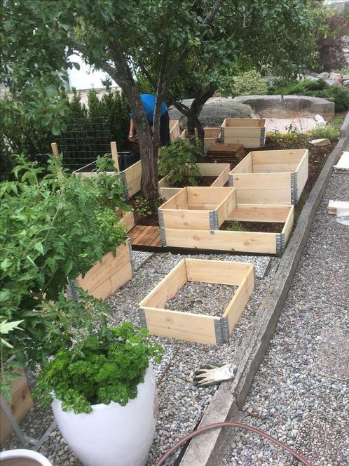 Moestuinbakken stapelbaar / opzetrand / palletrand, Tuin en Terras, Bloembakken en Plantenbakken, Ophalen