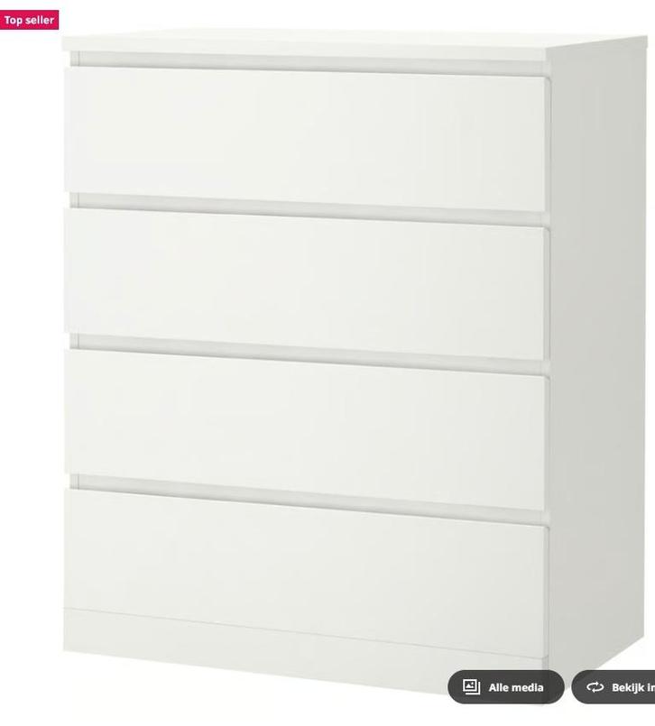 ladekast malm wit 3 stuks, Maison & Meubles, Armoires | Commodes, Utilisé, Moins de 100 cm, 50 à 100 cm, 25 à 50 cm, 3 ou 4 tiroirs