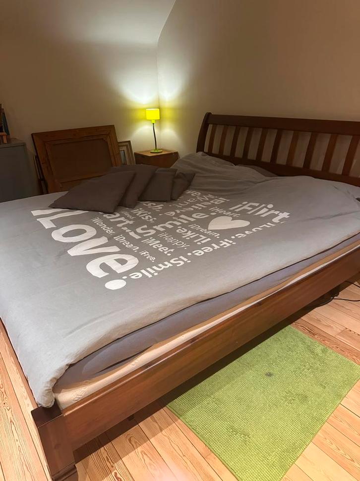 Lit king size en bois haut de gamme 190 x 225, Maison & Meubles, Chambre à coucher | Lits, Comme neuf, 180 cm, 210 cm, Réglable