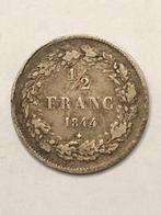 Munt zilver België 1/2 FR Leop I jaartal 1844 gelauwerd, Postzegels en Munten, Munten | België, Zilver, Ophalen of Verzenden, Losse munt