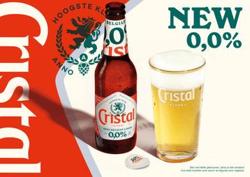 Metalen reclamebord Cristal Alken 0,0% retro vintage mancave beschikbaar voor biedingen