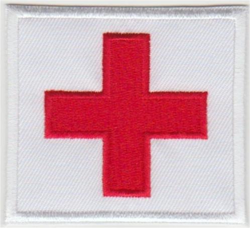 Rode Kruis stoffen opstrijk patch embleem, Collections, Vêtements & Patrons, Neuf, Envoi