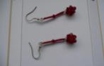 Boucles d'oreilles perles rouges - neuves, Pendantes, Rouge, Enlèvement ou Envoi, Neuf