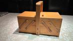 Houten Naaidoos harmonica 32cmx16cmx14cm, Hobby en Vrije tijd, Ophalen, Gebruikt
