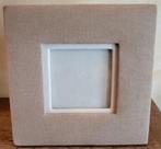 Cadre photo vitré lin et cuir à déposer 15,5 x 15,5 cm, TV, Hi-fi & Vidéo, Enlèvement ou Envoi, Comme neuf