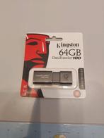 64Gb Kingston DT100 USB 3.2, Computers en Software, USB Sticks, Ophalen of Verzenden, Nieuw, 64 GB