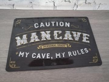 Metalen bord mancave, Verzamelen, Ophalen, Nieuw, Reclamebord